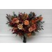 Burgundy, Orange, Rust & Brown Bridal Faux Bouquet | Fall Wedding Flowers
