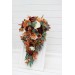 Wedding Bouquets in Cinnamon, Ivory, Burgundy & Orange | Faux Bridal & Bridesmaid Bouquets