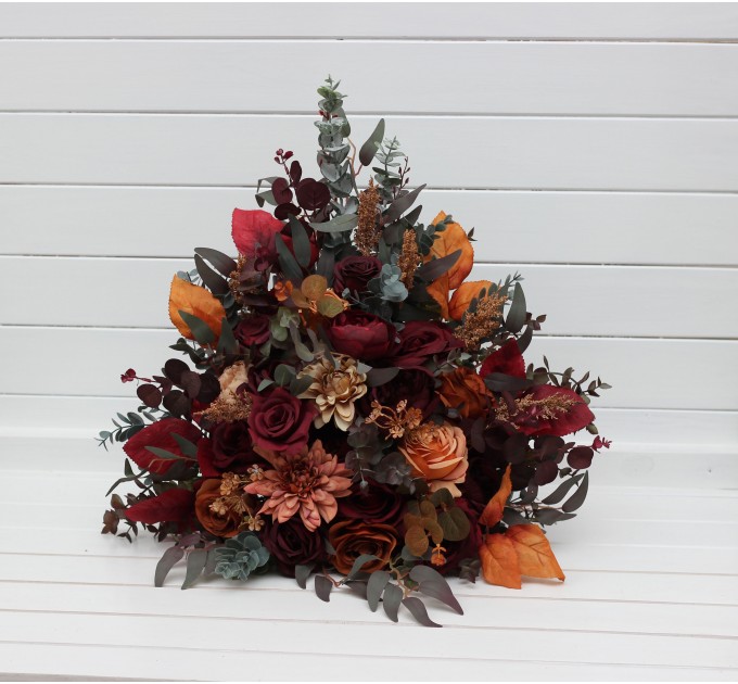 Burgundy, Orange & Rust Standing Flowers for Wedding Aisles & Décor