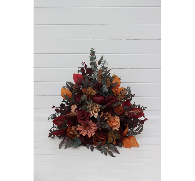 Burgundy, Orange & Rust Standing Flowers for Wedding Aisles & Décor