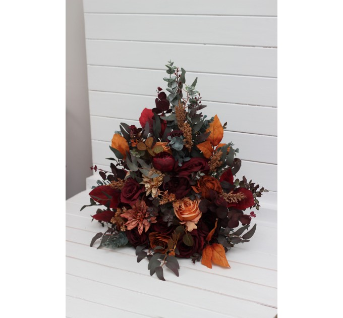 Burgundy, Orange & Rust Standing Flowers for Wedding Aisles & Décor