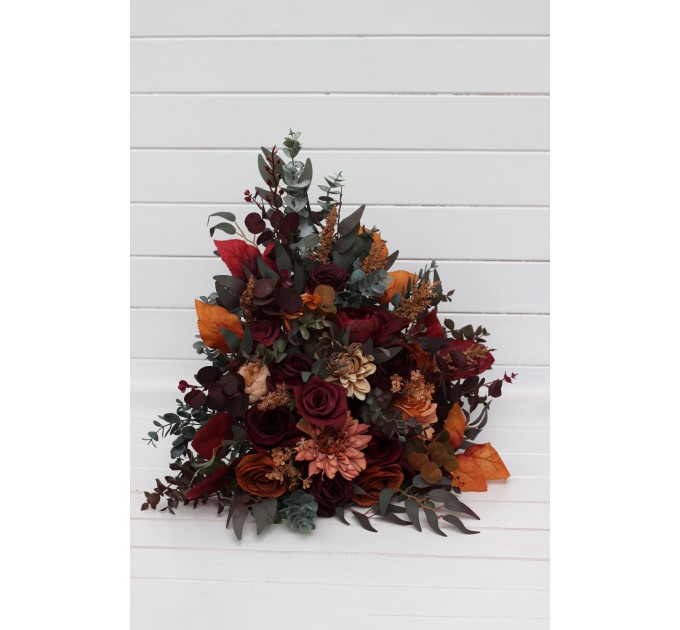 Burgundy, Orange & Rust Standing Flowers for Wedding Aisles & Décor