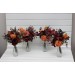 Mini bouquets for vases in burgundy orange rust brown color scheme. Flowers for wedding decor. Table flowers. Centerpiece. 5330