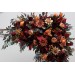 Flower Arch Arrangement in Burgundy, Orange, Rust & Brown | Faux Floral Archway for Wedding