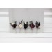 Set of 5 Hair Pins in Purple, Black, Ivory & Green | Faux Flower Wedding Hair Accessories