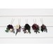 Set of 5 Hair Pins in Purple, Black, Ivory & Green | Faux Flower Wedding Hair Accessories