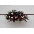 Flower Arch Arrangement in Burgundy, Black, Green, Beige & Ivory | Faux Floral Archway for Wedding