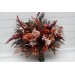 Wedding Bouquets in Burgundy & Terracotta | Faux Bridal & Bridesmaid Bouquets