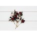 Set of 8 bobby pins in burgundy black green beige ivory color scheme. Hair accessories. Flower accessories for wedding. 5279