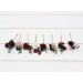 Set of 8 bobby pins in burgundy black green beige ivory color scheme. Hair accessories. Flower accessories for wedding. 5279