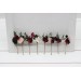 Set of 8 bobby pins in burgundy black green beige ivory color scheme. Hair accessories. Flower accessories for wedding. 5279