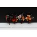 Wedding boutonnieres and wrist corsage in burgundy burnt orange rust peach color theme. Flower accessories. 0035 EU UK