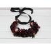 Burgundy beige black gold flower crown. Hair wreath. Flower girl crown. Halloween wedding. 0018 EU UK