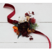 Wedding boutonnieres and wrist corsage in burgundy burnt orange rust peach color theme. Flower accessories. 0035 EU UK