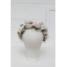 Beige white blush pink flower crown. Hair wreath. Flower girl crown. Wedding flowers. 0028