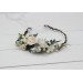 Beige white blush pink flower crown. Hair wreath. Flower girl crown. Wedding flowers. 0028