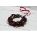 Burgundy navy blue gold flower crown. Hair wreath. Flower girl crown. Wedding flowers. 0031