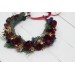 Burgundy navy blue gold flower crown. Hair wreath. Flower girl crown. Wedding flowers. 0031