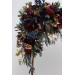 Flower Arch Arrangement in Burgundy, Navy Blue & Gold | Faux Floral Archway for Wedding