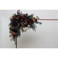 Flower Arch Arrangement in Burgundy, Navy Blue & Gold | Faux Floral Archway for Wedding