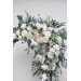 Flower Arch Arrangement in White & Blush Pink | Faux Floral Archway for Wedding
