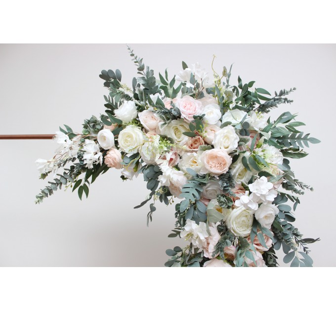 Flower Arch Arrangement in White & Blush Pink | Faux Floral Archway for Wedding