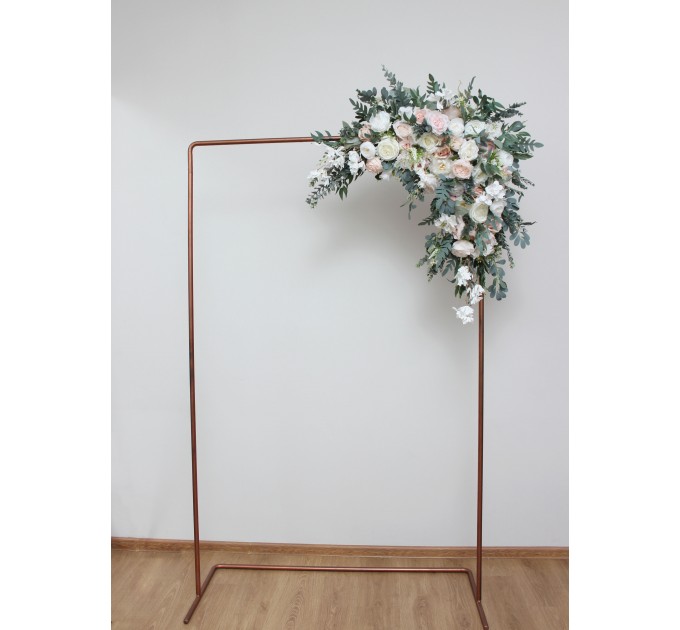 Flower Arch Arrangement in White & Blush Pink | Faux Floral Archway for Wedding