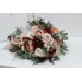 Wedding bouquets in beige terracotta white blush pink colors. Bridal bouquet. Cascading bouquet. Faux bouquet. Bridesmaid bouquet. 0027