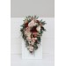 Wedding bouquets in beige terracotta white blush pink colors. Bridal bouquet. Cascading bouquet. Faux bouquet. Bridesmaid bouquet. 0027