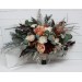 Wedding bouquets in beige terracotta white blush pink colors. Bridal bouquet. Cascading bouquet. Faux bouquet. Bridesmaid bouquet. 0027