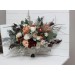 Wedding bouquets in beige terracotta white blush pink colors. Bridal bouquet. Cascading bouquet. Faux bouquet. Bridesmaid bouquet. 0027
