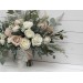 Wedding bouquets in beige white blush pink colors. Bridal bouquet. Faux bouquet. Bridesmaid bouquet. 0028