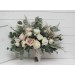 Wedding bouquets in beige white blush pink colors. Bridal bouquet. Faux bouquet. Bridesmaid bouquet. 0028