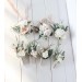 Wedding Boutonnieres & Wrist Corsage in Beige, White & Blush Pink | Faux Flower Accessories