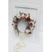beige terracotta white blush pink flower crown. Hair wreath. Flower girl crown. Wedding flowers. 0027