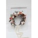 beige terracotta white blush pink flower crown. Hair wreath. Flower girl crown. Wedding flowers. 0027