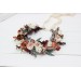 beige terracotta white blush pink flower crown. Hair wreath. Flower girl crown. Wedding flowers. 0027
