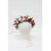 beige terracotta white blush pink flower crown. Hair wreath. Flower girl crown. Wedding flowers. 0027