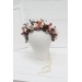 beige terracotta white blush pink flower crown. Hair wreath. Flower girl crown. Wedding flowers. 0027