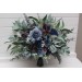 Navy Blue, Dusty Blue, Burgundy & Sage Green Wedding Bouquets | Faux Bridal & Bridesmaid Flowers