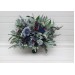 Navy Blue, Dusty Blue, Burgundy & Sage Green Wedding Bouquets | Faux Bridal & Bridesmaid Flowers
