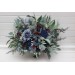 Navy Blue, Dusty Blue, Burgundy & Sage Green Wedding Bouquets | Faux Bridal & Bridesmaid Flowers