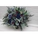 Navy Blue, Dusty Blue, Burgundy & Sage Green Wedding Bouquets | Faux Bridal & Bridesmaid Flowers