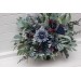 Navy Blue, Dusty Blue, Burgundy & Sage Green Wedding Bouquets | Faux Bridal & Bridesmaid Flowers