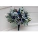 Navy Blue, Dusty Blue, Burgundy & Sage Green Wedding Bouquets | Faux Bridal & Bridesmaid Flowers