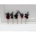 Set of 5 bobby pins in black-burgundy color scheme. Hair accessories. Flower accessories for wedding. 5325