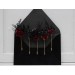 Set of 5 bobby pins in black-burgundy color scheme. Hair accessories. Flower accessories for wedding. 5325