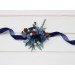 Wedding boutonnieres and wrist corsage in navy blue dusty blue burgundy sage green color scheme. Flower accessories. 5332