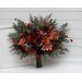 Wedding Bouquets in Burgundy, Dusty Rose, Terracotta & Rust | Faux Bridal & Bridesmaid Bouquets