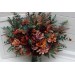 Wedding Bouquets in Burgundy, Dusty Rose, Terracotta & Rust | Faux Bridal & Bridesmaid Bouquets